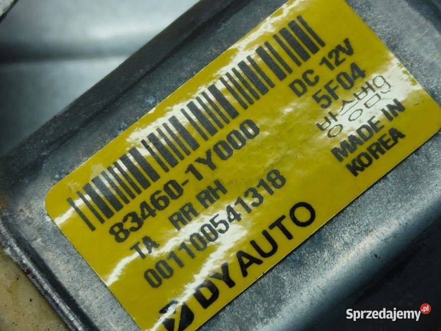 Podnośnik Szyby Prawy Tył Kia Picanto II Mechanizmy opuszczania szyb Pleszew sprzedam