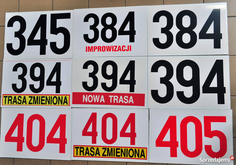 Tablice autobusowe czołowe zbiory na sprzedaż Warszawa