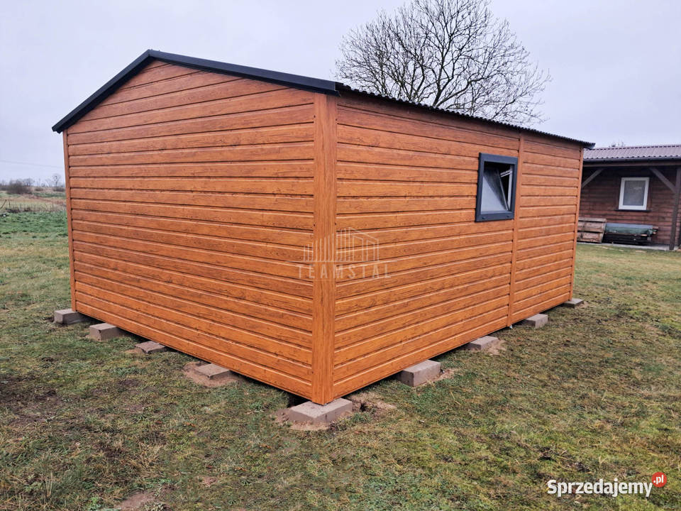 Garaż blaszany 4x5m brama dwuskrzydłowa okno śląskie