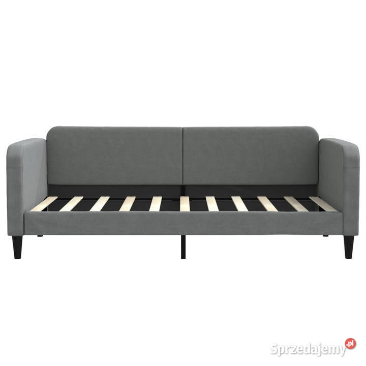 Sofa z materacem ciemnoszara tkanina 90x190