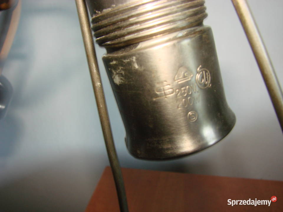 stara cynowa lampa elektryczna sygnowana Pruszcz Gdański