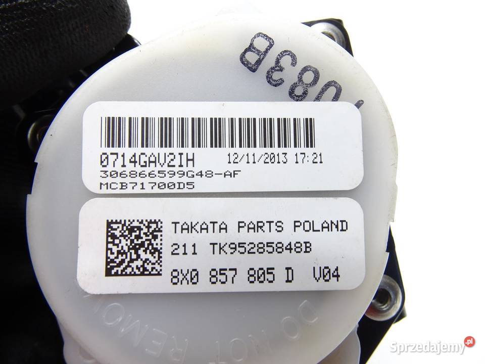 PAS BEZPIECZEŃSTWA TYŁ TYLNY 8X0857805D AUDI A1 sprzedam