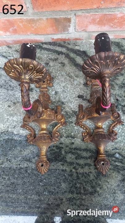 Kinkiet mosiężny 2 Lampka nocna metalowa Gawroniec sprzedam