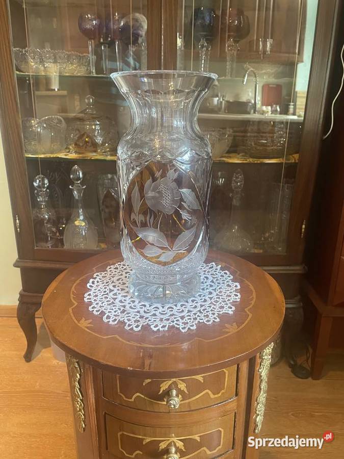 Kryształ wazon palony 3 pola grawerowany na Jelenia Góra