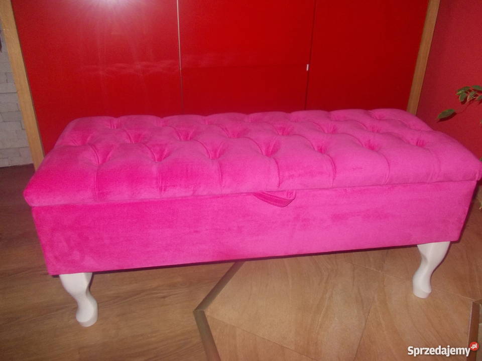 Ławka pikowana tapicerowana ćwieki otwierana