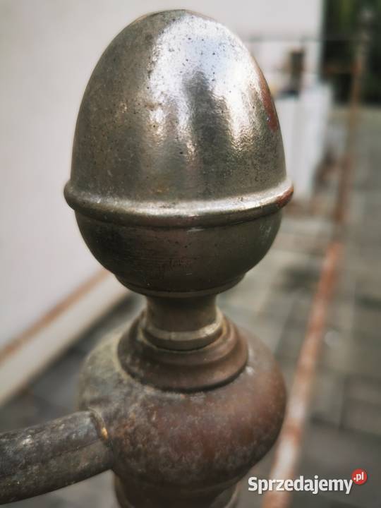 Łóżko przedwojenne stalowo mosiężne antyk Czeladź