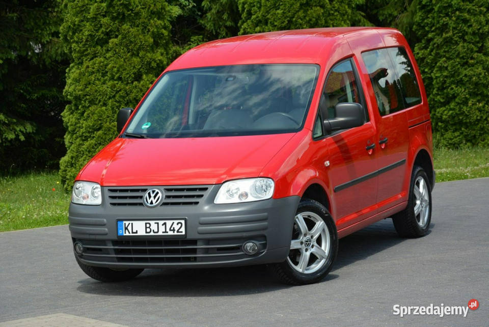 Volkswagen Caddy 14MPI Maxi Life Klimatronic z czerwony mazowieckie Ostrów Mazowiecka
