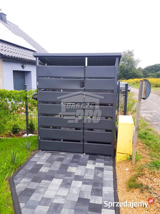 Wiata śmietnikowa 18x1m antracyt Schowek Białogard