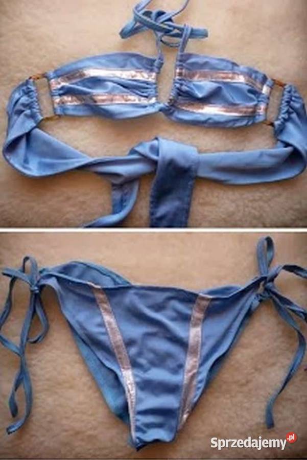 niebieski srebrny strój kąpielowy bikini S 36 M Rozmiar 36(S)