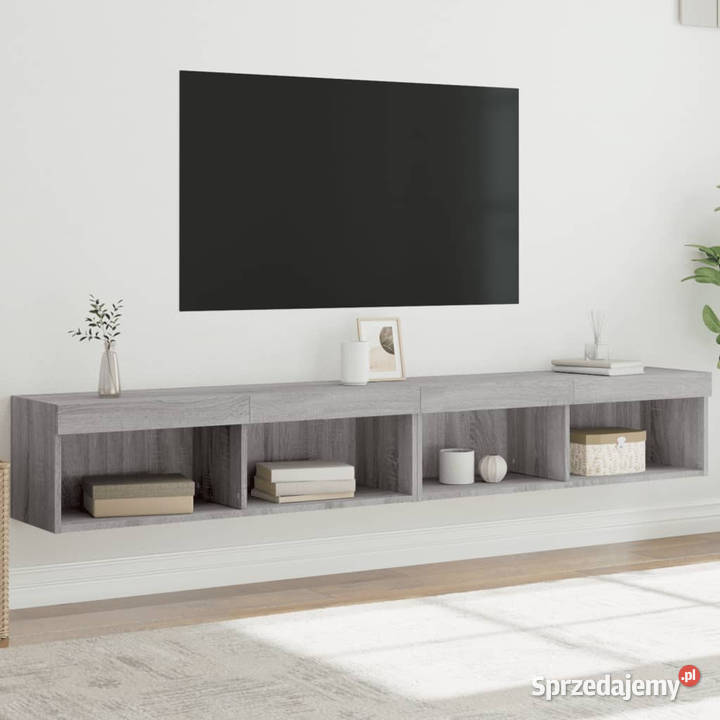 Szafki TV z LED 2 szary dąb sonoma 100x30x30 Warszawa