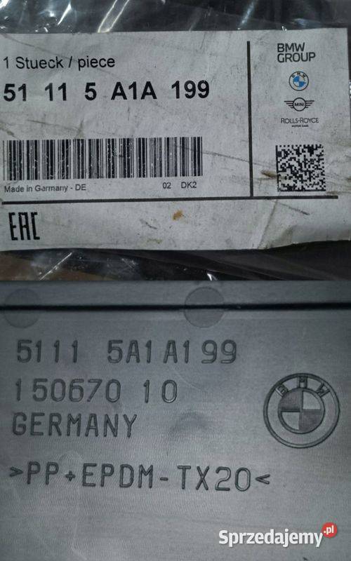 BMW 8 G14 G15 G16 PODSTAWA MOCOWANIE TABLICY Pleszew
