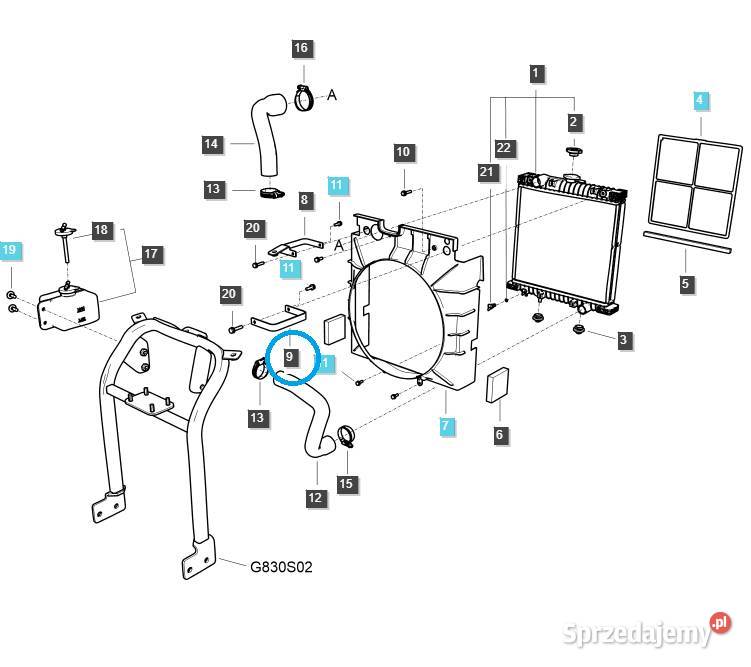 Wspornik uchwyt radiatora lewy TRG170 LS Tractor Tajęcina