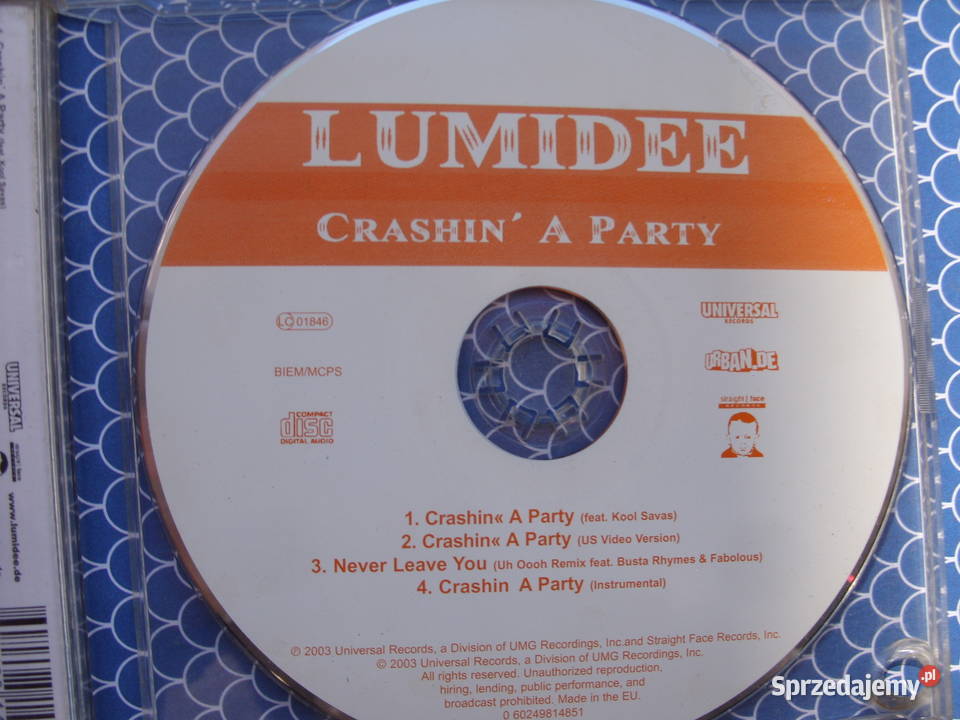 RAP singiel CD LUMIDEECRASHIN A PARTY 2003 Wołów sprzedam