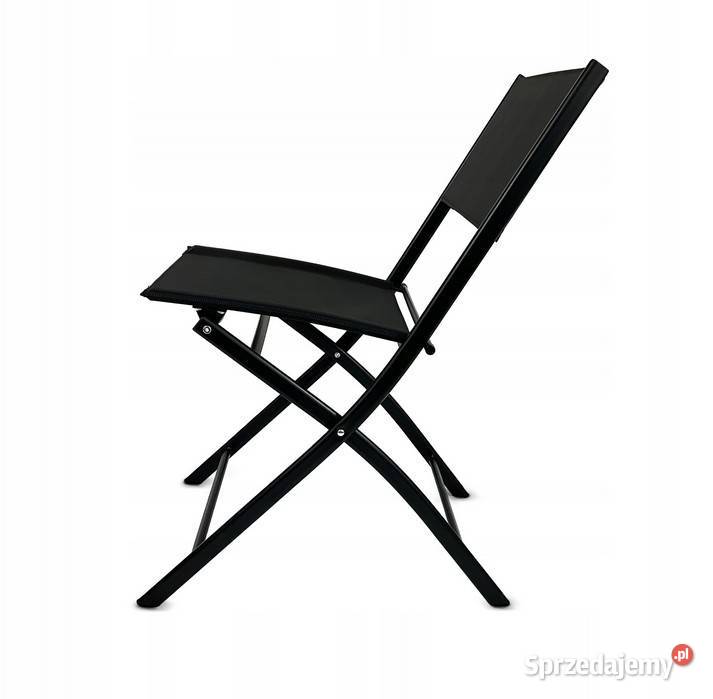 Zestaw 2 krzeseł nowoczesne składane metalowe Poznań