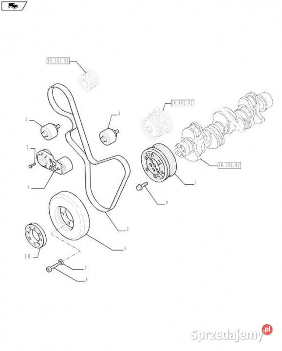 Holland T6090 T6070 Napinacz pasa 504315786 Jastrzębniki