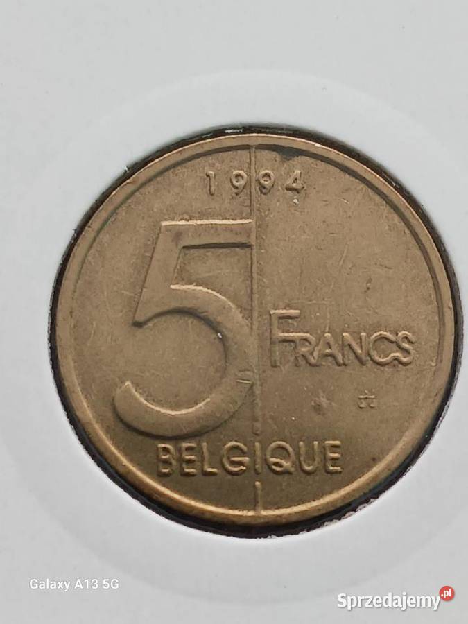 5 Franków Belgia 1994 r wielkopolskie Konin