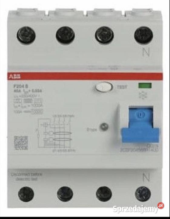 Różnicówka ABB F204 B40003 Typ B 4P 40A NOWA zachodniopomorskie Banie
