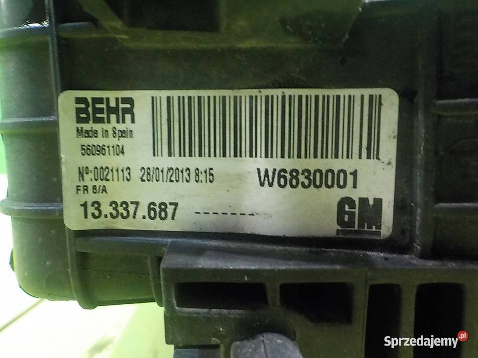 OPEL MERIVA B 14 T 13r 5D intercooler 13337687 Chłodnice powietrza (intercoolery) Suków