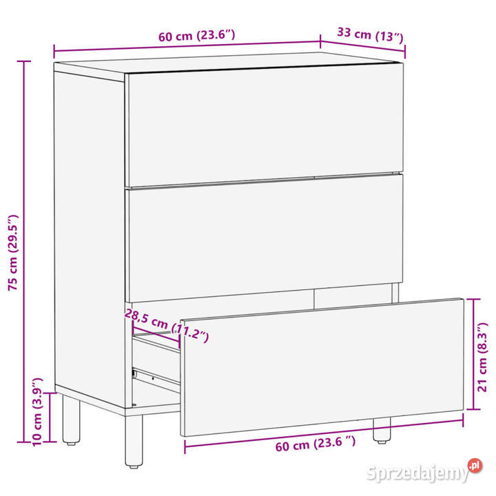 Szafka czarna 60x33x75 materiał drewnopochodny Warszawa
