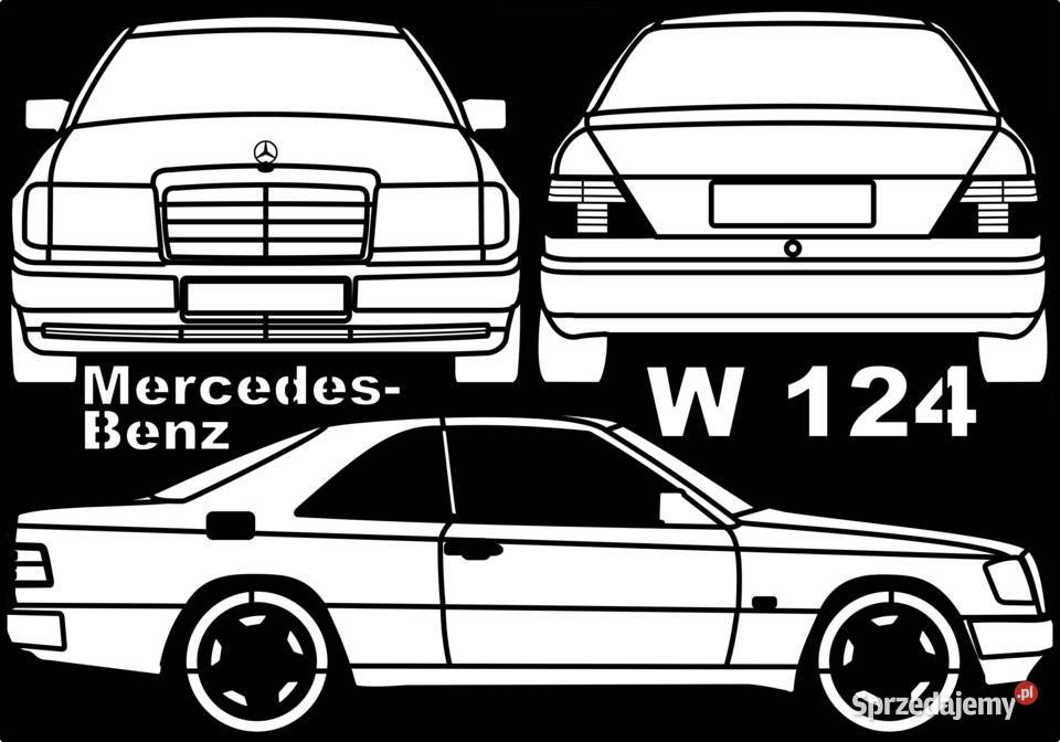 Mercedes W124 Grafika ścienna mdf Świerklaniec