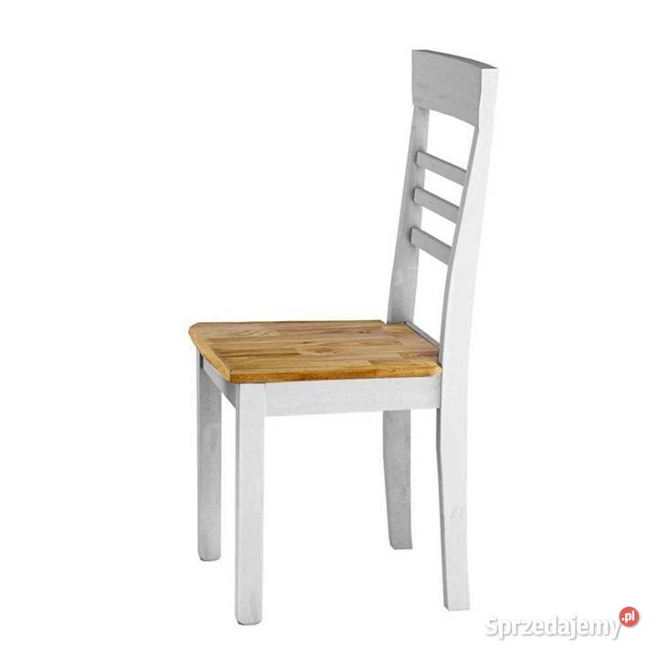 krzsło białe do jadalni 2 lite drewno
