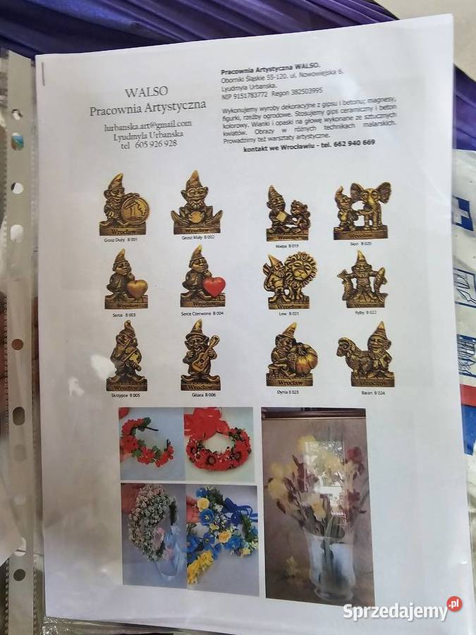 Ręcznie robione przedmioty dolnośląskie Oborniki Śląskie sprzedam