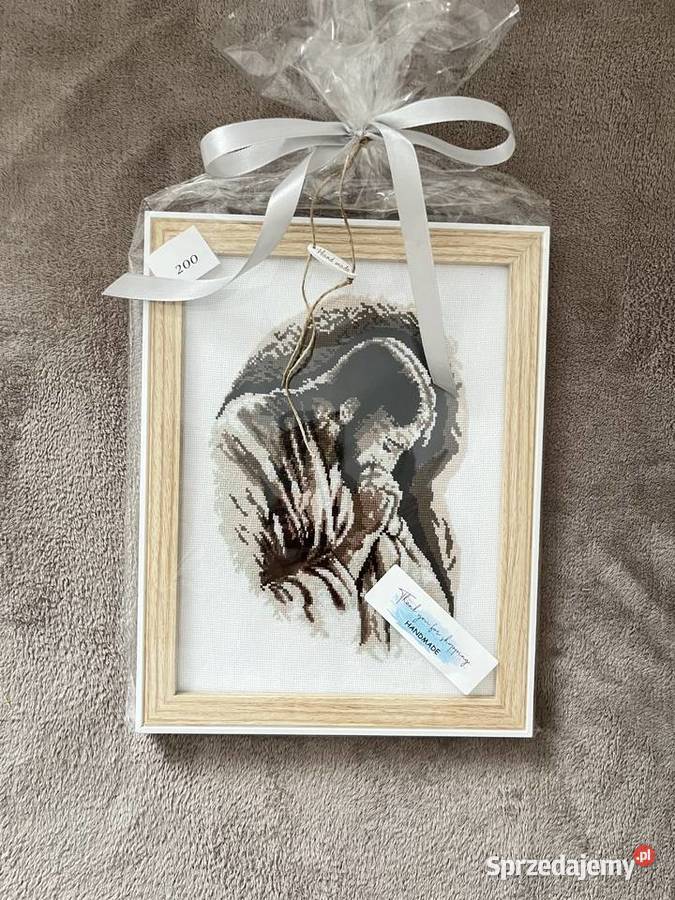 Obrazy religijne haft krzyżykowy Jezus Maryja