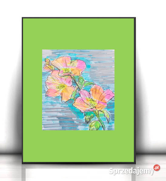 kwiaty obrazek 30x40 botaniczny plakat A3 boho sprzedam