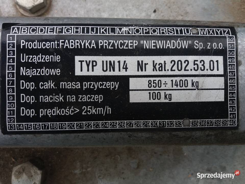 Przyczepa Niewiadów B1430 dwuosiowa DMC1400 Gdańsk sprzedam