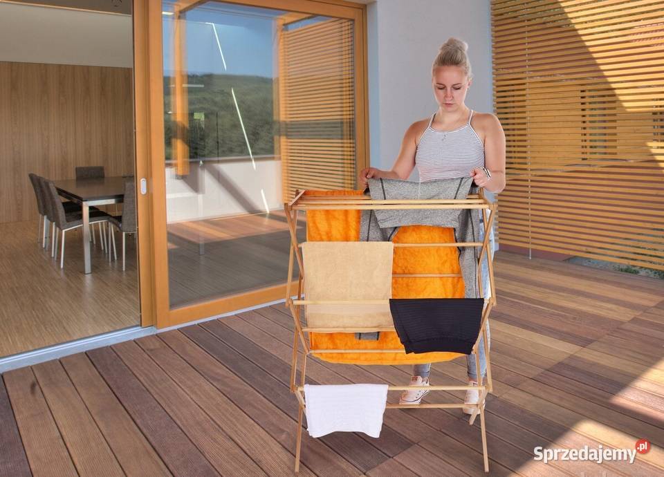Bambusowa składana suszarka na pranie GoEco wys Warszawa