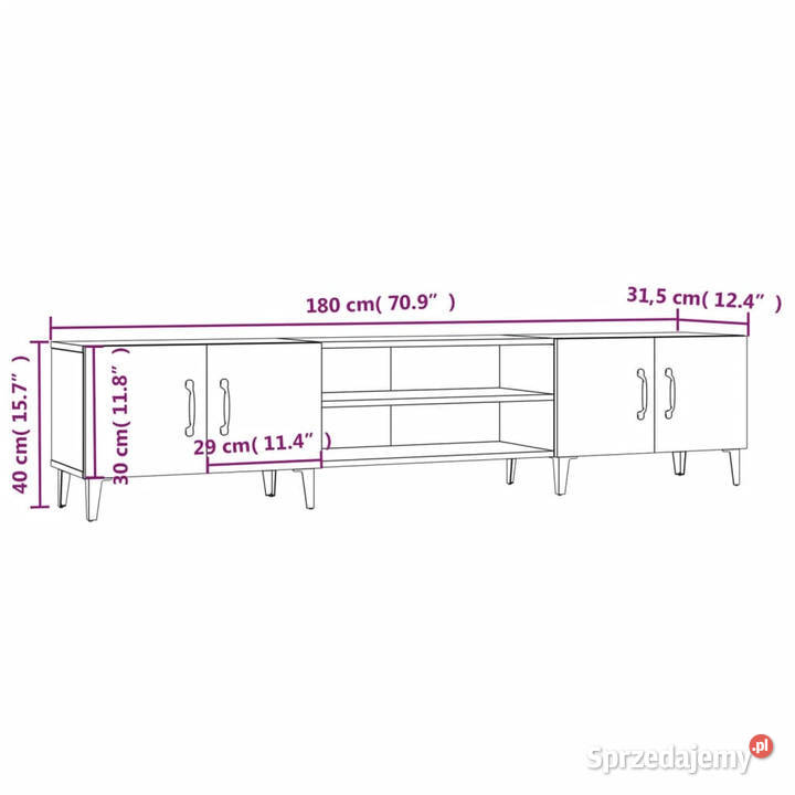 Szafka pod TV szary dąb sonoma 180x315x40 mazowieckie Warszawa