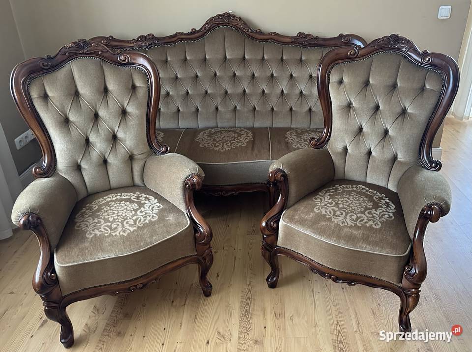 Komplet sofa i 2 fotele styl Ludwik kolor Kęty sprzedam