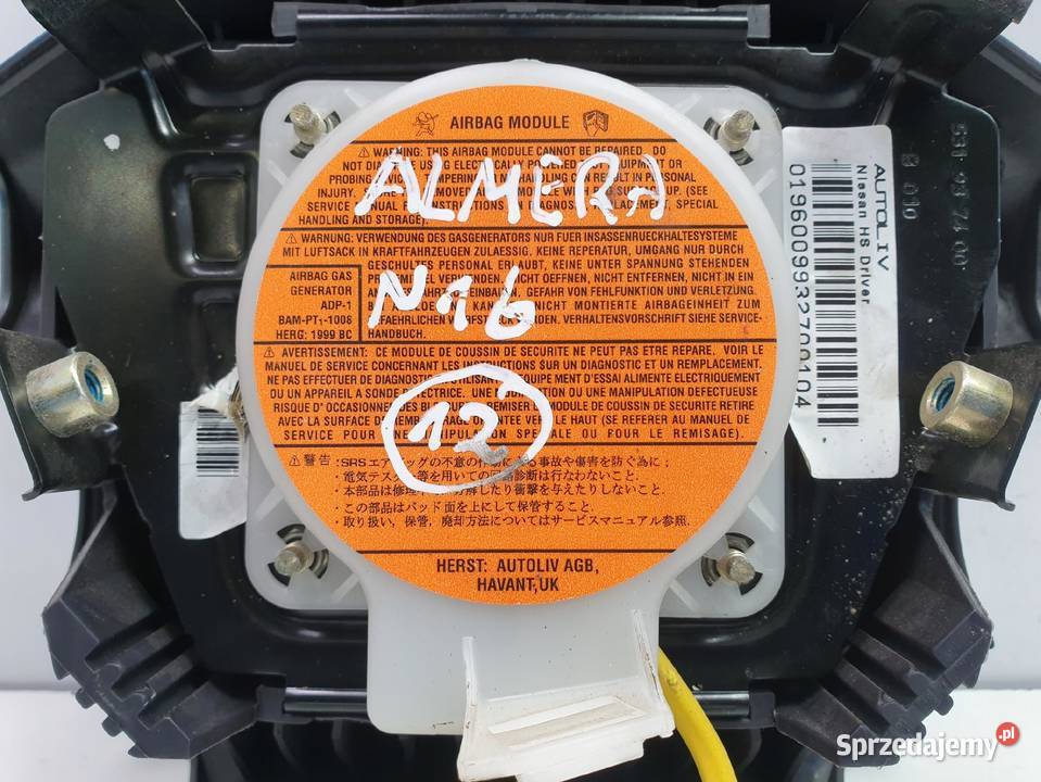 Nissan Almera N16 PODUSZKA POWIETRZNA KIEROWCY Rudka