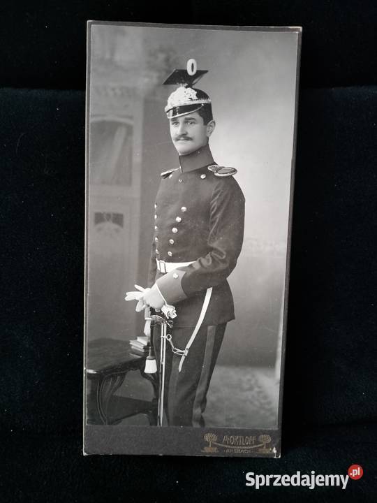 Stara fotografia kartonik ułan cesarstwo zachodniopomorskie