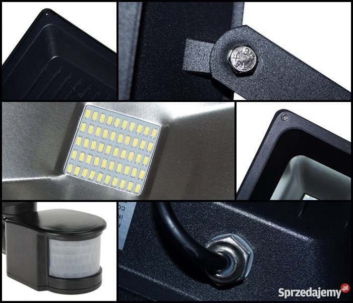 NAŚWIETLACZ LED 50W CZUJNIK RUCHU IP65 LAMPA SMD mazowieckie Przasnysz
