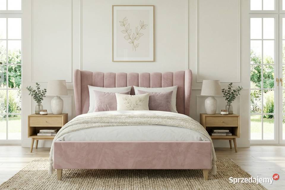Jasmine łóżko z pojemnikiem 140x200 RÓŻOWE Koszalin