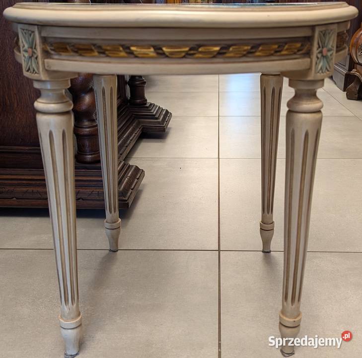 Piękny okrągły nieduży stolik empire ecrusklep