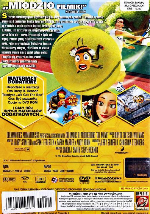 FILM O PSZCZOŁACH NOWA EDYCJA 1 płyta Filmy Kalisz
