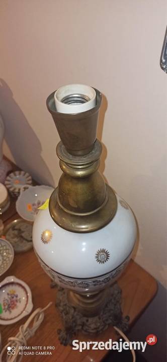 lampa z mosiądzu i porcelany Gdańsk