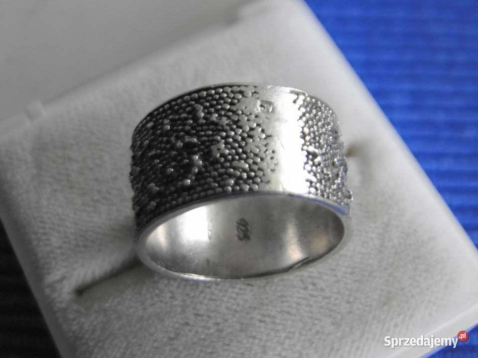 Ciekawy pierścionekobrączka srebro 925 srebro Warszawa