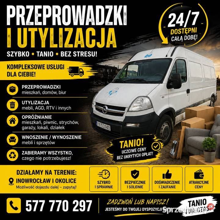 Przeprowadzki i utylizacja opróżnianie mieszkań Inowrocław