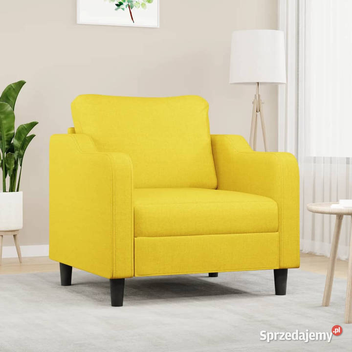 Fotel jasnożółty 60 obity tkaniną WM359348 sprzedam
