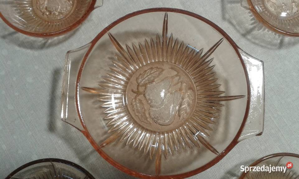 Miseczki szklane zdobione komplet szkło Pleszew
