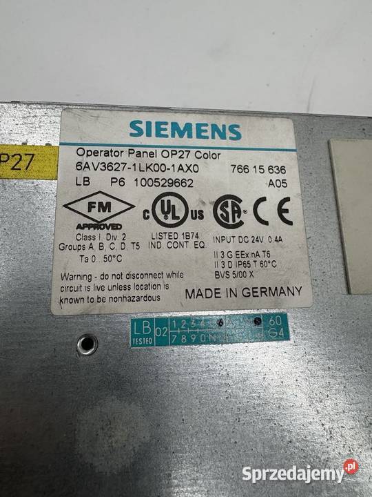 Siemen 6AV36271LK001AX0 Operator Panel OP27 Warszawa
