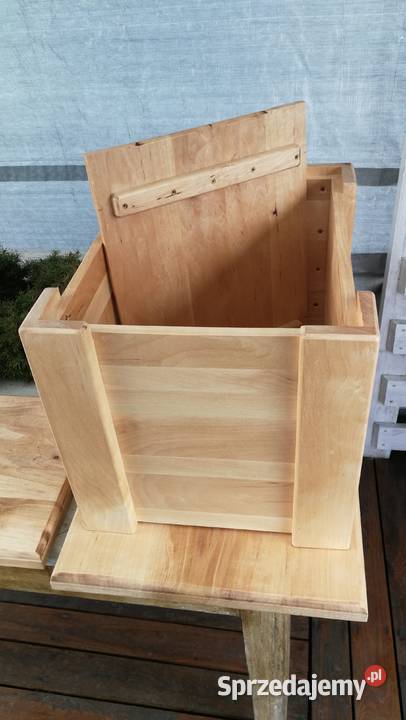 Skrzynka na winyle z pokrywą drewno brzozowe Radków