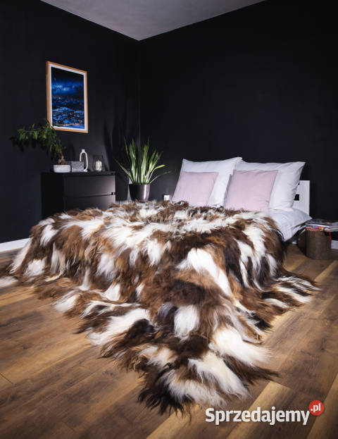 Narzuta ze skóry owczej islandzkiej białobrąz małopolskie