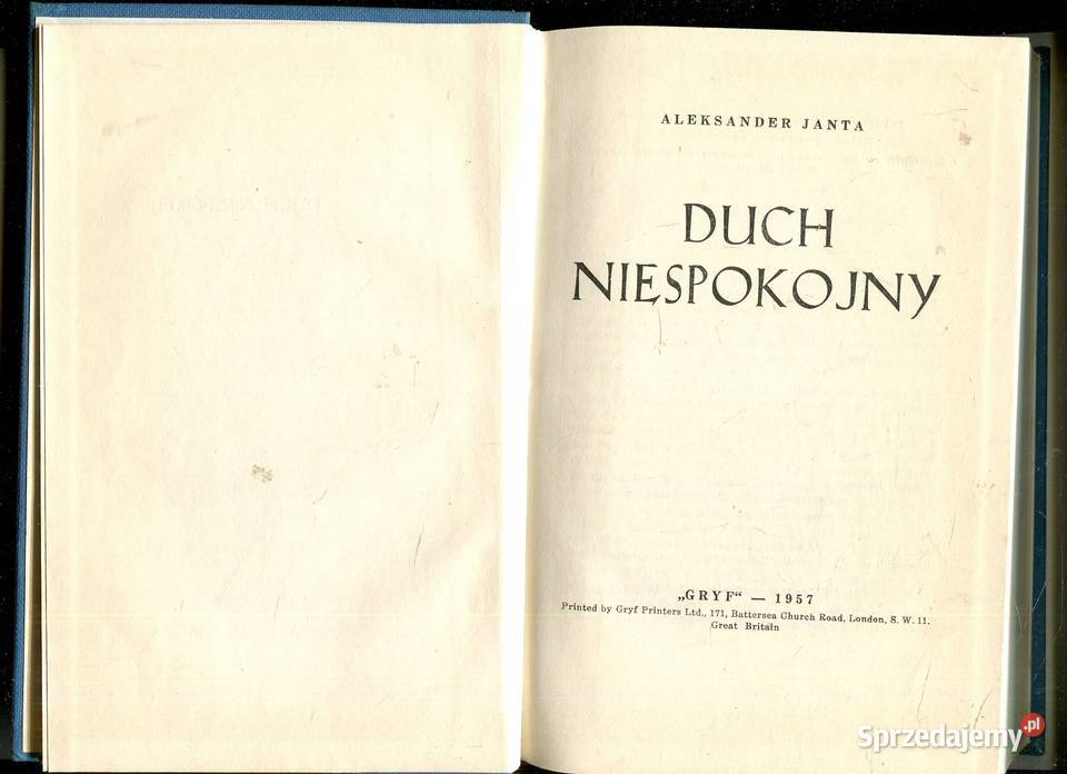 Duch niespokojny Aleksander Janta Rok wydania 1957 zachodniopomorskie Szczecin