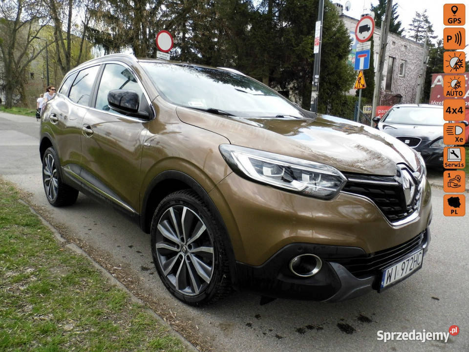 Renault Kadjar 16 salon polska 4x4 Navi I 2015 światła do jazdy dziennej Łódź sprzedam