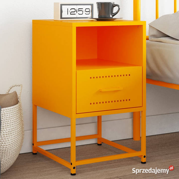 Szafka nocna musztardowa 36x39x605 stal WM846560 Warszawa
