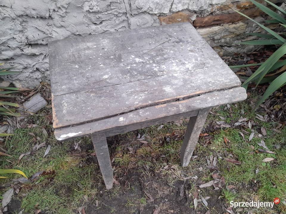 Stary drewniany stolik stoliczek zabytek antyk Dąbrowa Górnicza